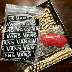 Vans Off The Wall Red Puffy Skateboard Keychain & Vans Shoelaces