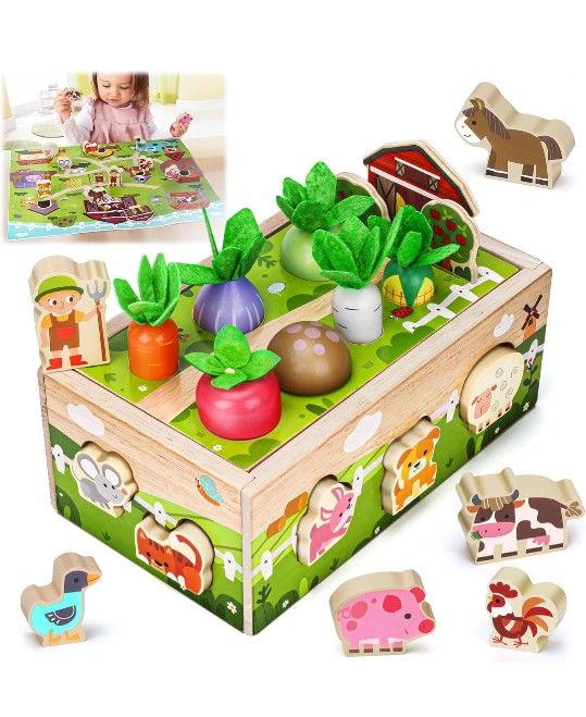 Brand New Montessori Wooden Sensory Toddler Toys: Toy for 1 Year Old Boys Girls Birthday Gifts | 1st One First Birthday Gift for 1 Year Old Girl Boy, 