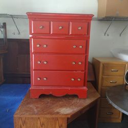 Red 4 Drawer Dresser 