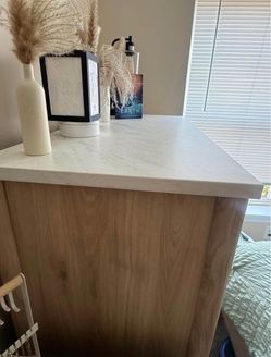 Wood Dresser with Marble-Look Top