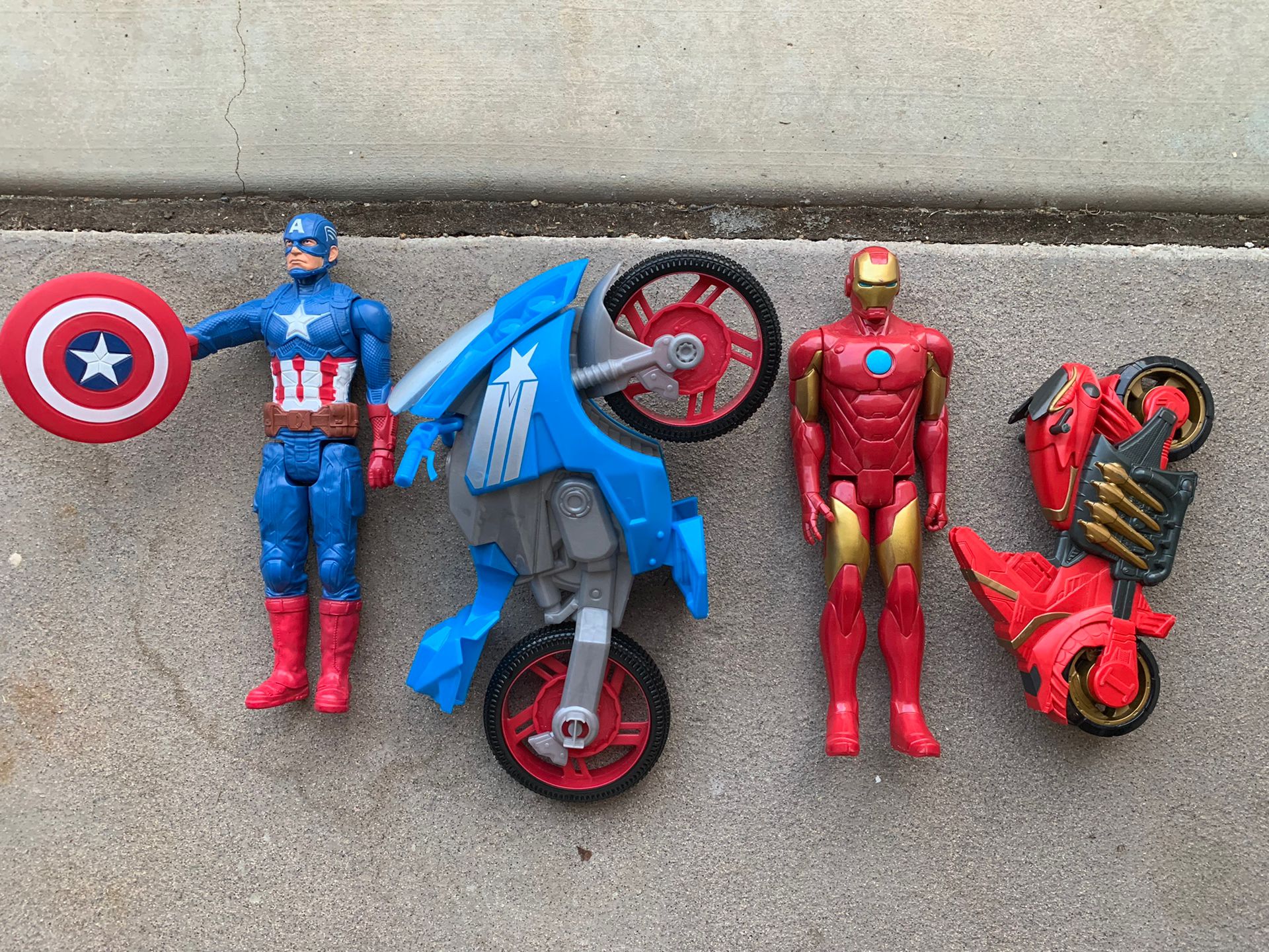 Ironman Captain America & Two Motorcycles Bundle EUC