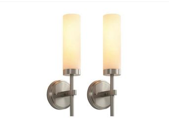 Brushed nickel sconces