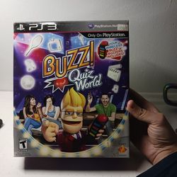 Buzz! Quiz World PlayStation 3 PS3 4 Wireless Controllers 