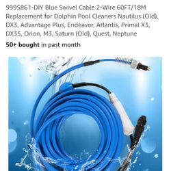 (contact info removed) DIY Blue Swivel Cable 2-wire 60ft