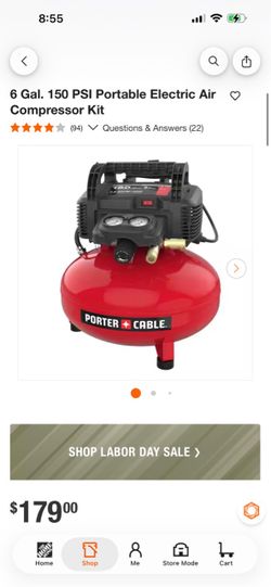 6 Gal. 150 PSI Portable Electric Air Compressor Kit