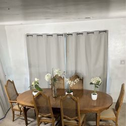 USA MADE Thomasville Dining Table 2 Extensions & 6 Chairs