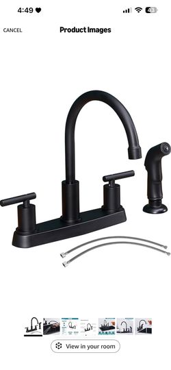 Black Kitchen Faucet, Matte Black Kitchen Faucet with Sprayer, 3 Hole or 4 Hole Matte Black Faucet for Kitchen Sink, Touch Kitchen Faucet with Side Sp