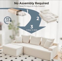 Cream Modular Sectional Sofa with Chaise