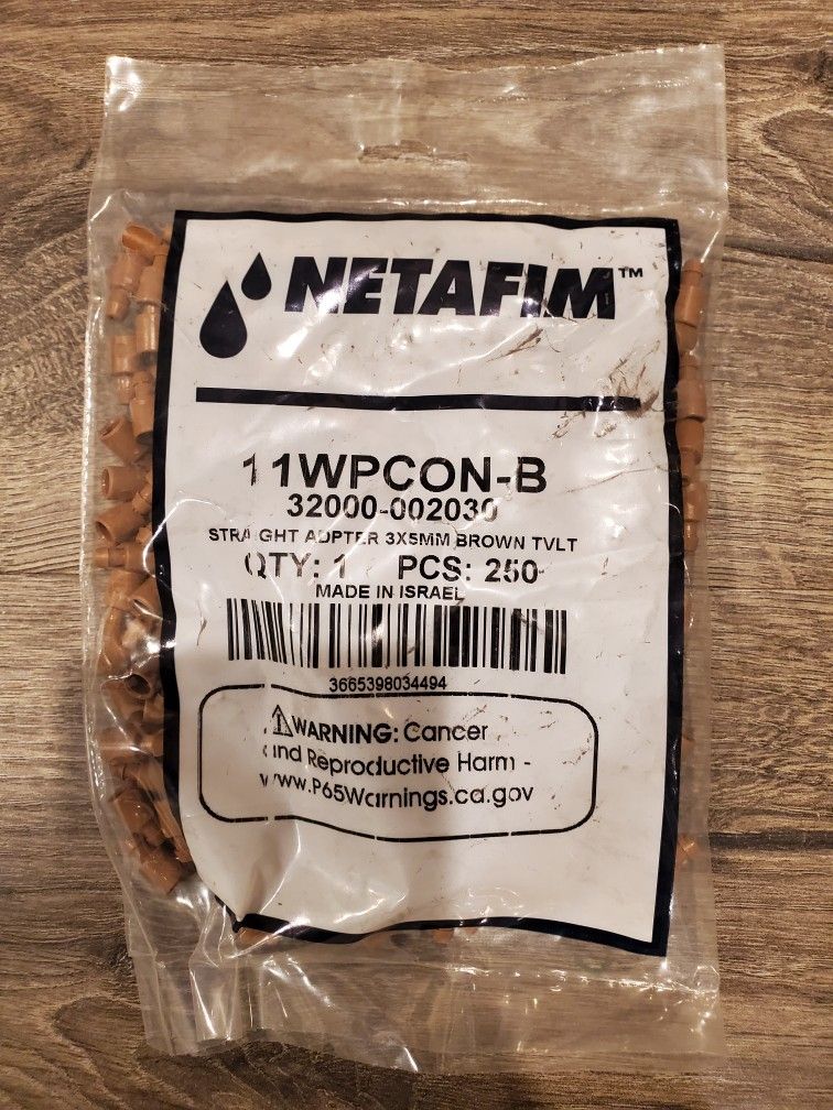 NETAFIM Flex Tube Adapter, 3mm- Pack Of 250 ( 11WPCON-B )