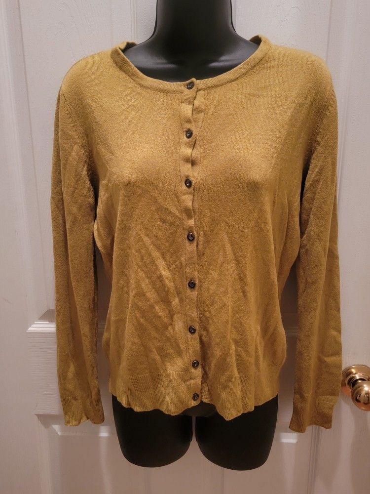 New York & Company Green Cardigan Button Down Sweater w/ Jeweled Buttons - Sz XS