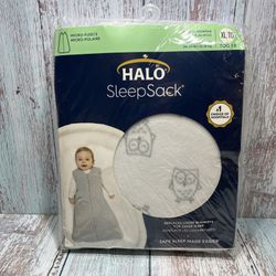 HALO Sleepsack .White Gray  Owls.NWT.XL.18/24 Mos.Ships Within 24 Hours.