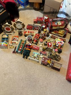 Firefighter lot toys/figures porcelain, all kinds of collectibles