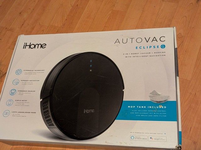 iHome AutoVac Eclipse G robot vacuum and mop.