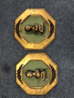 2 French Busts Gilt Plaster Busts