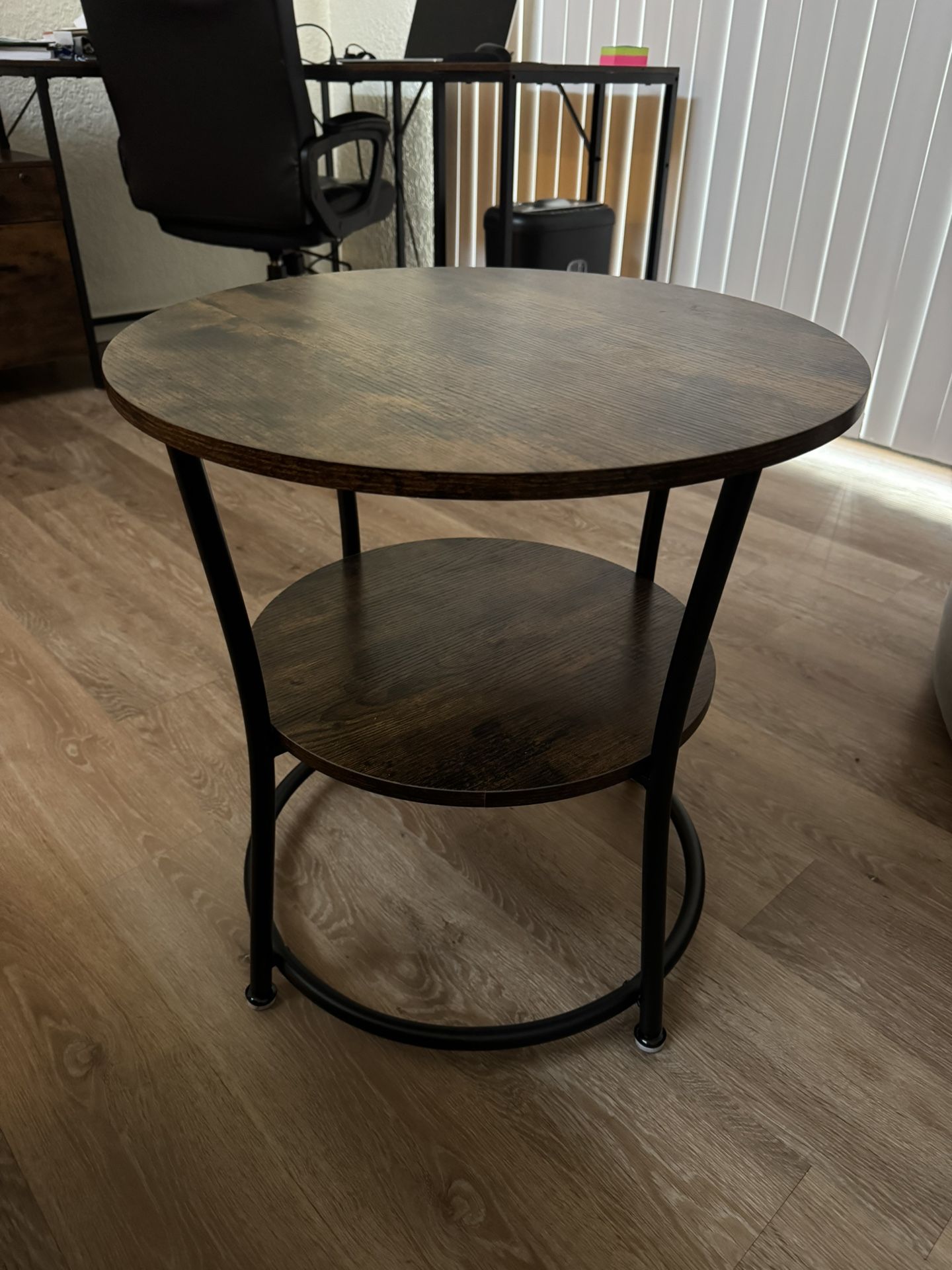 Rustic Brown Round End Table