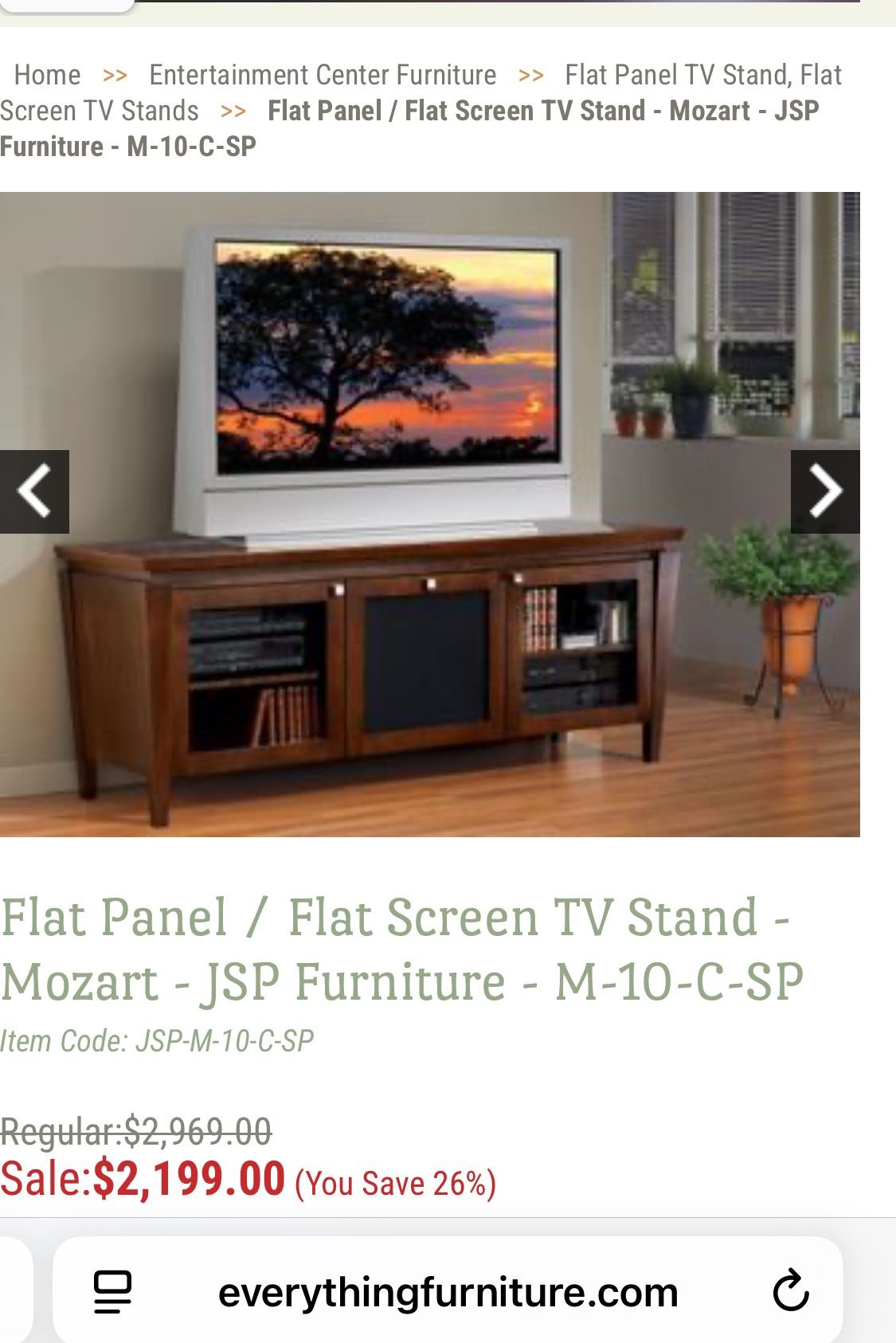 JSP Furniture TV Console Table