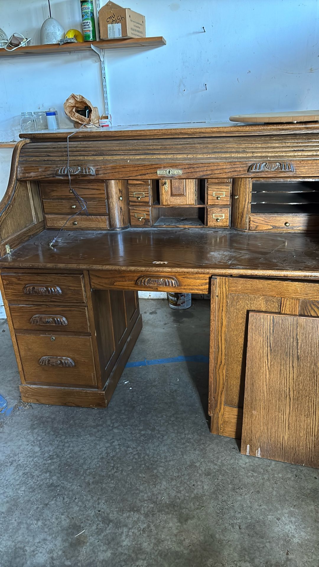 Oak Roll Top Desk