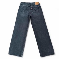 Levi’s black low rise loose wide straight leg jeans