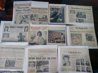 Collection of Vintage JFK, Jackie Kennedy and RFK Newspapers