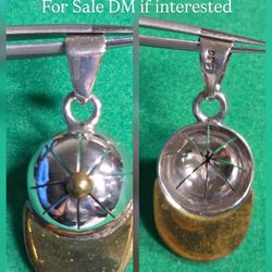 925 Silver Baseball Cap Pendant
