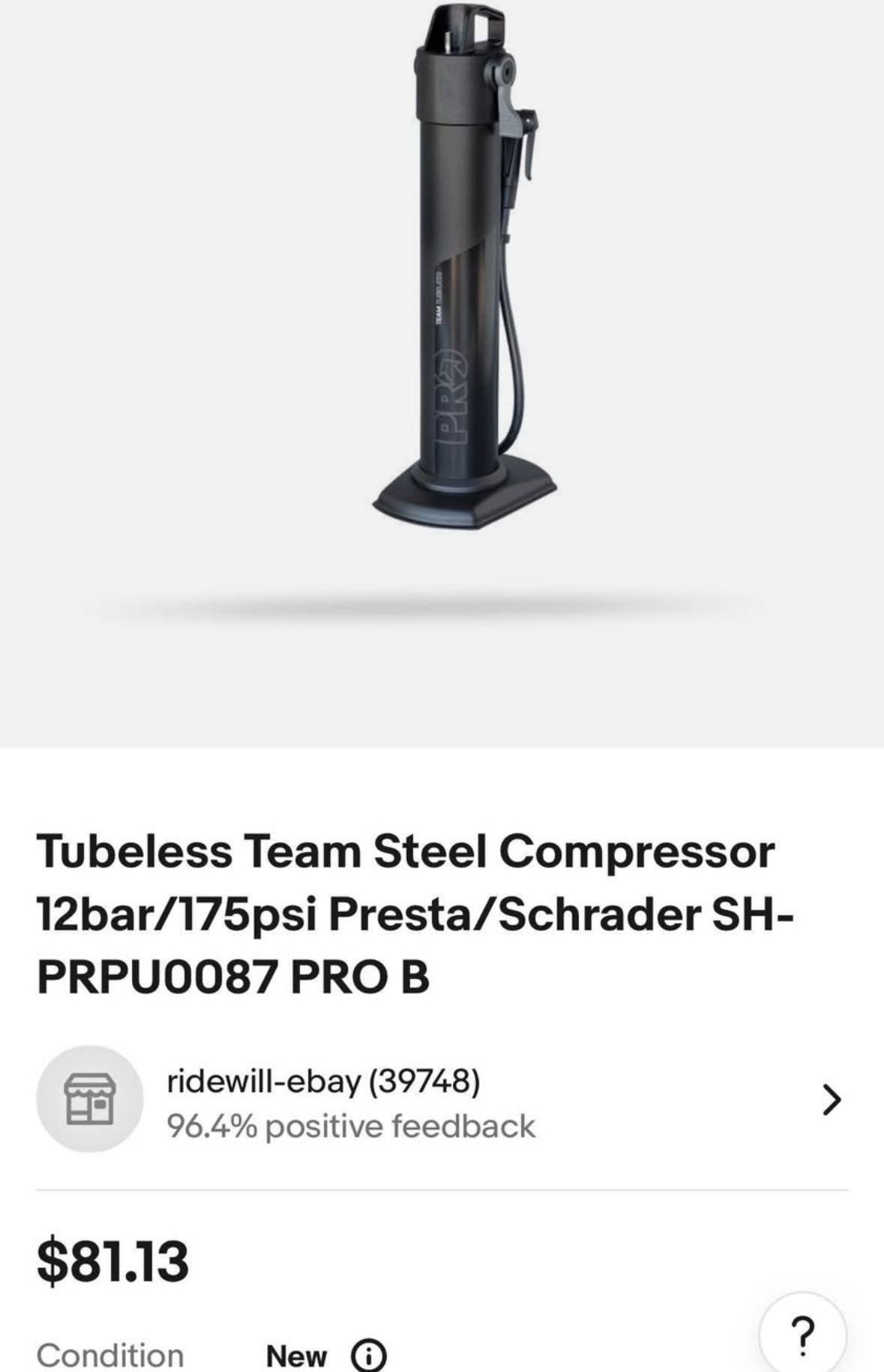 Team Tubeless Pro Compressor