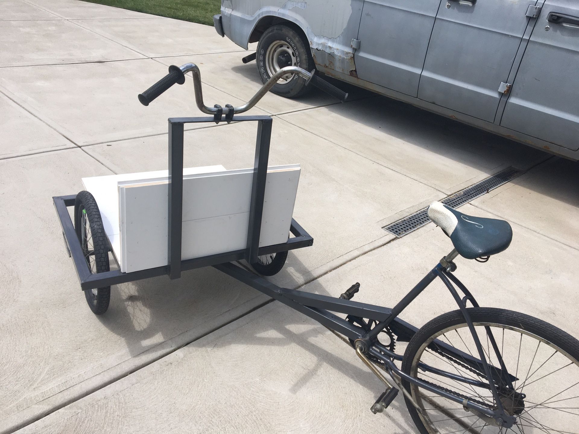 Handmade reverse trike vending bike