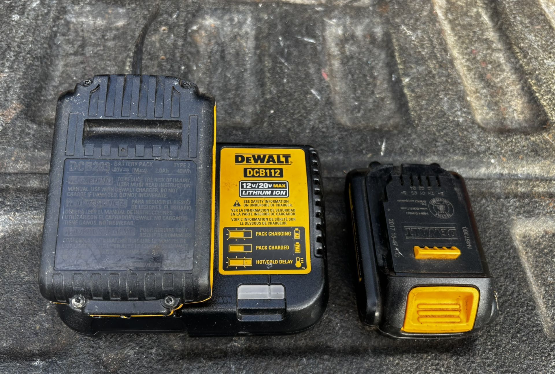 DeWALT Battery Charger Two Batteries