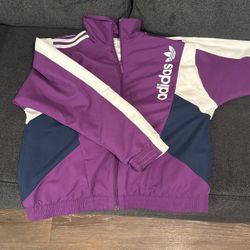 Men’s Adidas Track Jacket ; Purple / White