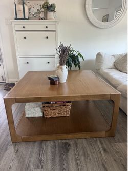 Wooden square coffee table