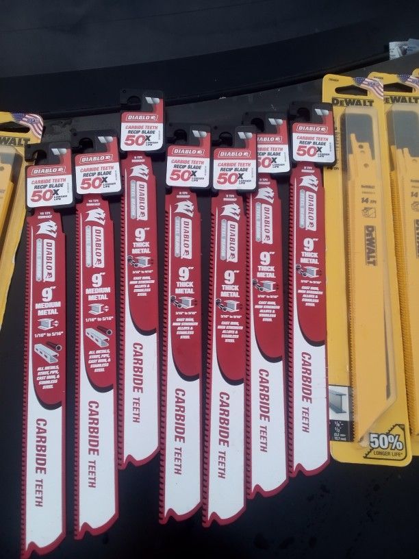 Brand New Thick Metal 9-in Carvide Tailobo 7 Car Buy Blades And 12 Dewalt Metal Blades And 8 5 Count Dual '98 Wood And Bed And Nail