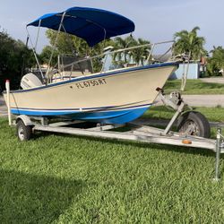 17’ Aqua Sport With Johnson 90 HP, Aluminum Trailer With New Lights,, Bimini Top,27 Gallons Gas Tank,Kendall West Area