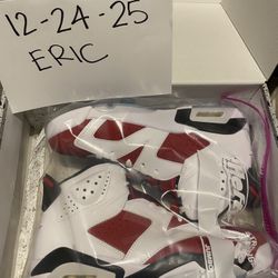 2021 NIKE AIR JORDAN 6 RETRO CARMINE size 10 PURCHASED FROM SNKRS APP