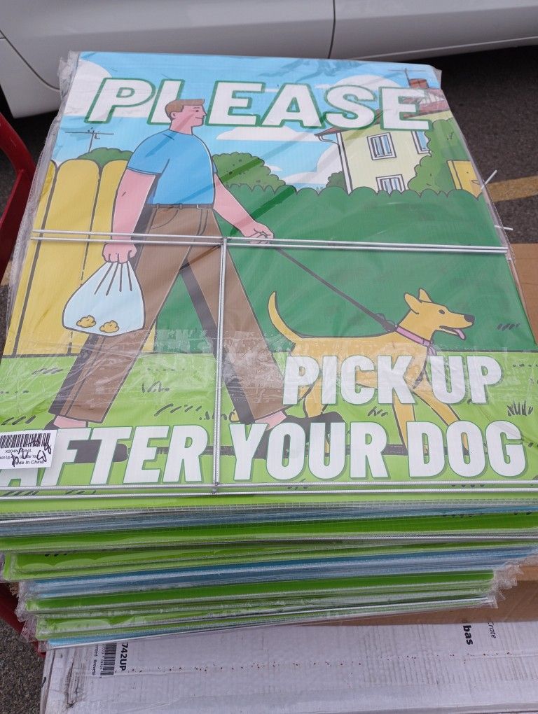 Please pick Up After You Dog Signs 2pack