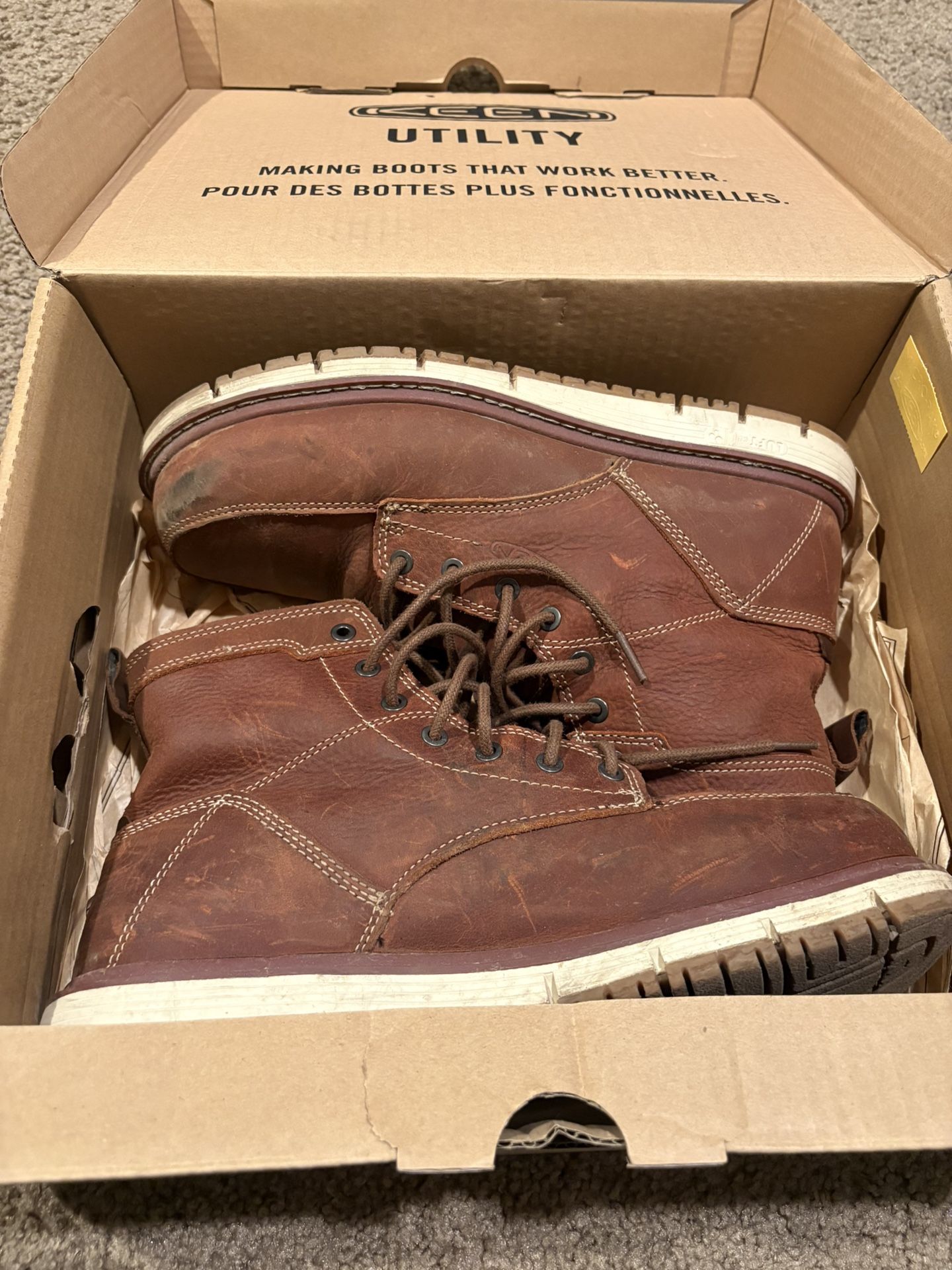 Keen Utility Leather Steel Toe Boots Size 10.5 Men EE