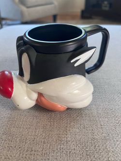 Vintage 1995 Looney Tunes Sylvester the Cat 3D Kids Plastic Mug Cup Applause