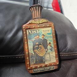 Beam's 1976 Baseball Bicentennial Ltd Edition Decanter Norman Rockwell Empty