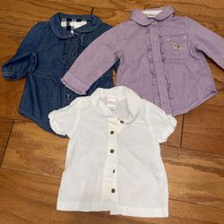Lot of 3 Janie and Jack girls button up shirt/jacket size 6-12months