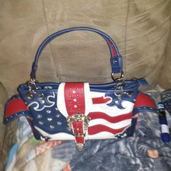 Brand New Texas West American Flag Rhinestone Handbag