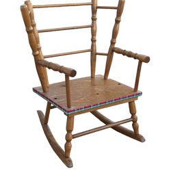 Vintage Child’s Wooden Rocking Chair By Thayer