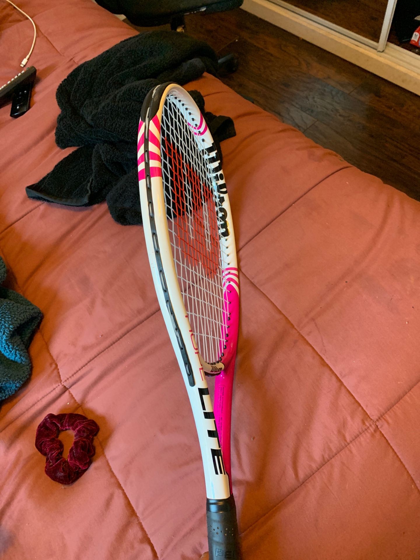 Pink tennis racket