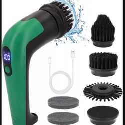Electric Spin Scrubber, Cleaning Brush with 6 Replaceable Brush Heads, Cordless 