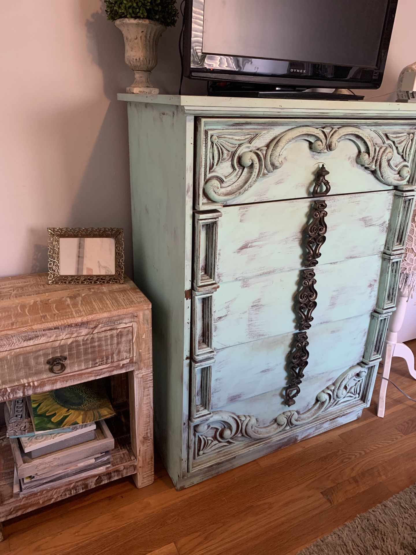 Solid wood shabby chic dresser