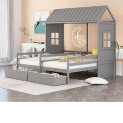 Double Twin House Bed