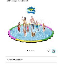 Splash Pad for Kids and Dogs, Totiro 130" Extra Large Sprinkler Pad Non-slip Thicken Dog Pool Summer Outdoor Water Toy Fun Backyard Fountain Giant Wat