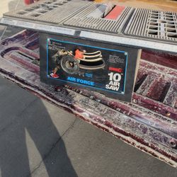 Pneumatic Air Powered Table Saw With New  Blade E