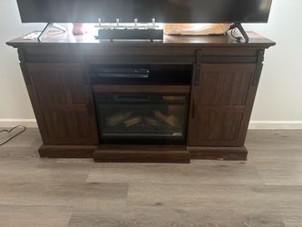Wooden tv stand/electric fire place