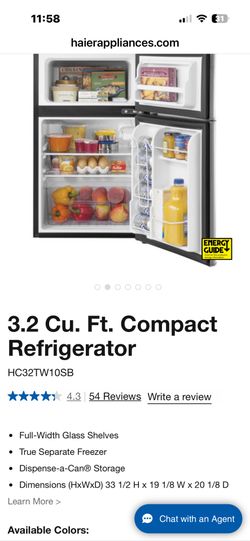 3.2 Cu. Ft. Compact Refrigerator