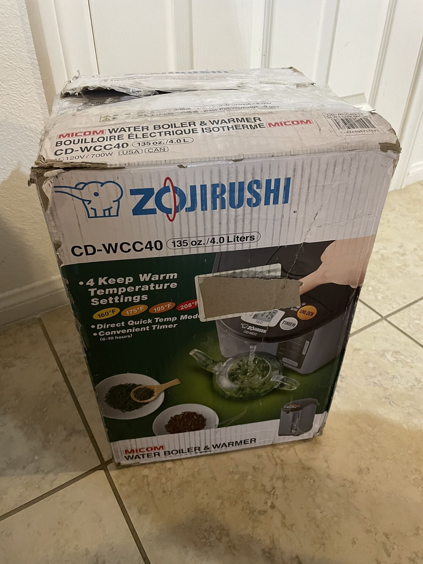 Zojirushi Micom Water Boiler & Warmer Dented CD‑WCC40