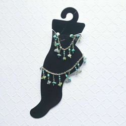 5 New Dainty Handmade Boho Ankle Bracelets– Semi-Precious & Czech Beads