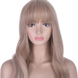 Ash Blonde Fiber-Synthetic Wig